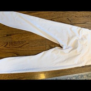 Athleta white laser cut high waisted tight